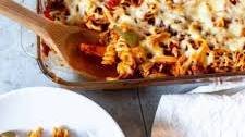 Sausage Pasta Bake with Peppers and Onions