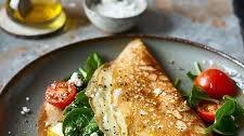 Savory Crepe with Spinach, Feta, and Egg