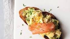Scrambled Eggs, Avocado, and Smoked Salmon on Toast