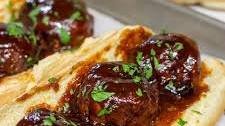 Slow Cooker BBQ Meatball Subs