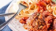 Spaghetti and Vegetarian Meatballs