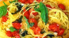 Spaghetti Squash with Tomato, Basil and Garlic