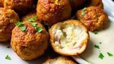Spicy Chicken Cordon Bleu Meatballs with a Zesty Twist