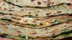 Spinach cheese paratha