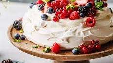Vanilla Pavlova with Vanilla Cream and Berries
