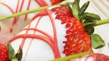 White Chocolate Covered Long Stem Strawberries